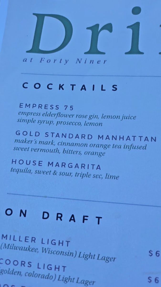 Menu Forty Niner - Rincon Mountain Grill-3