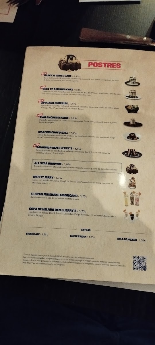 Menu Foster's Hollywood-8