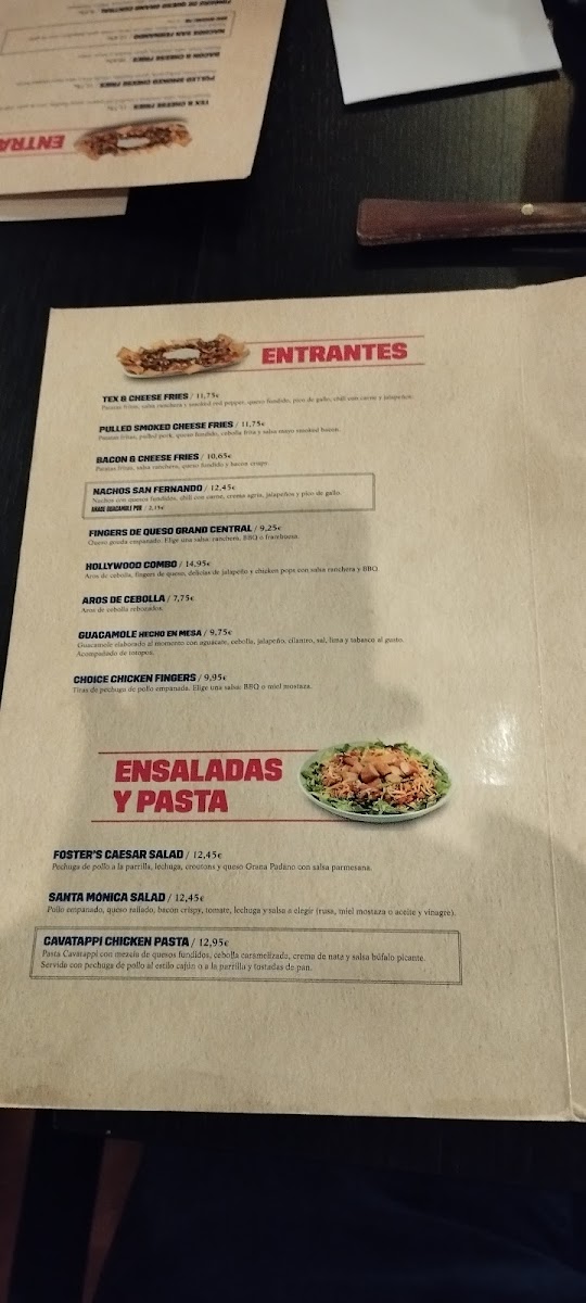 Menu Foster's Hollywood-9