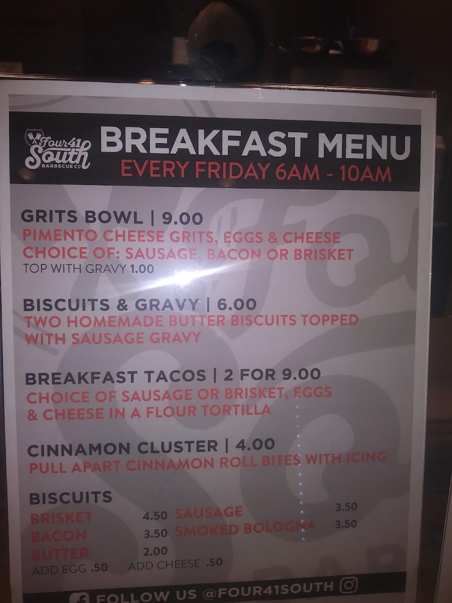 Menu Four 41 South Bbq Co.-6