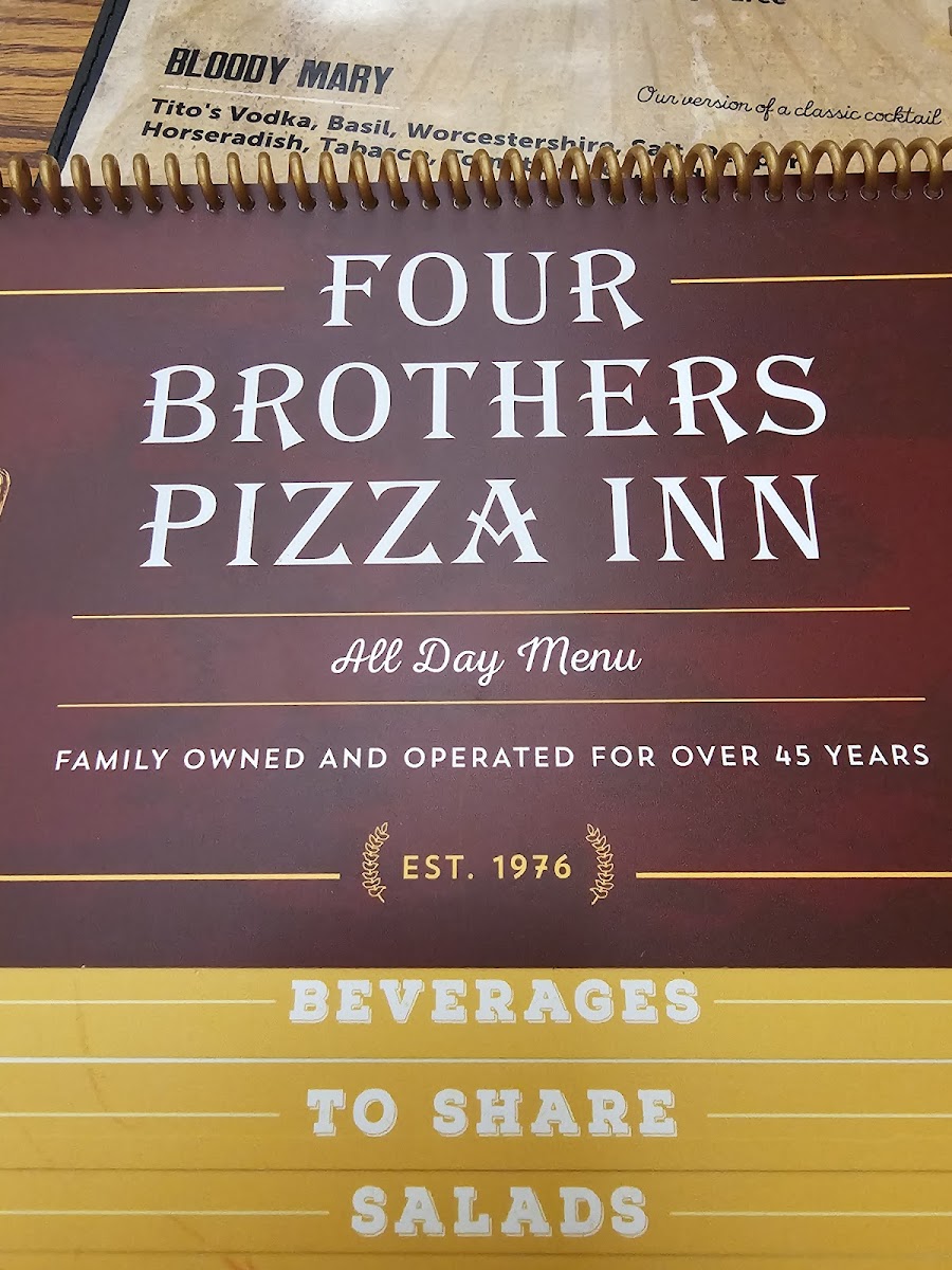 Menu Four Brothers Pizza Inn Restaurant-9