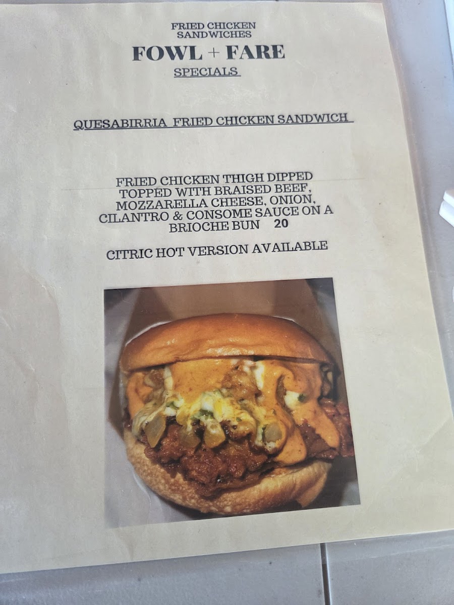 Menu Fowl + Fare-1