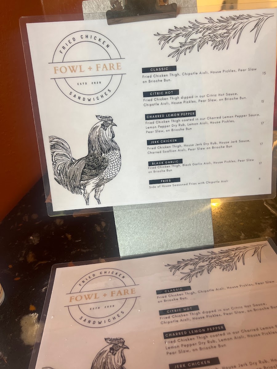 Menu Fowl + Fare-4