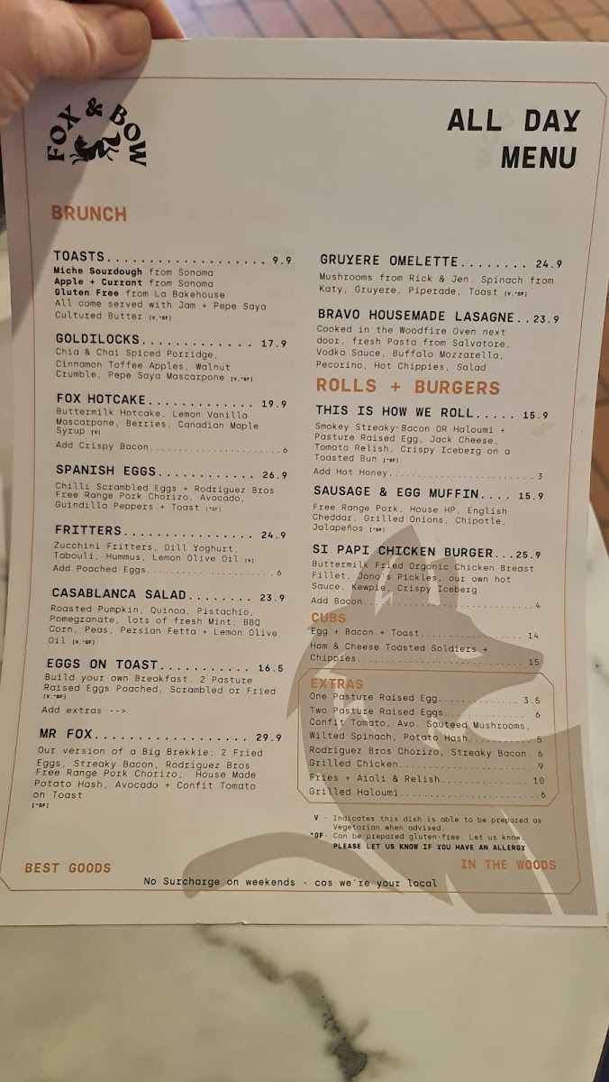 Menu Fox & Bow - Farrer-1