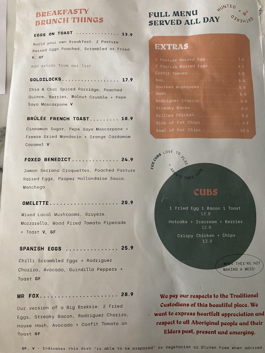 Menu Fox & Bow - Farrer-4