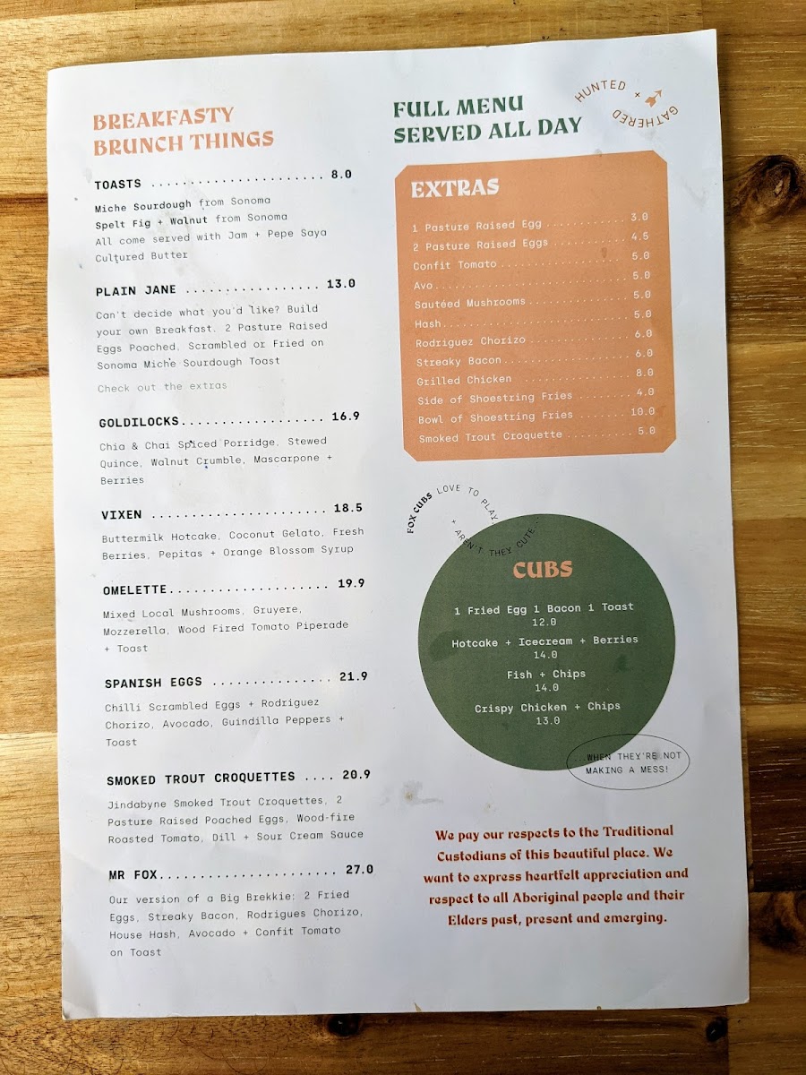Menu Fox & Bow - Farrer-7