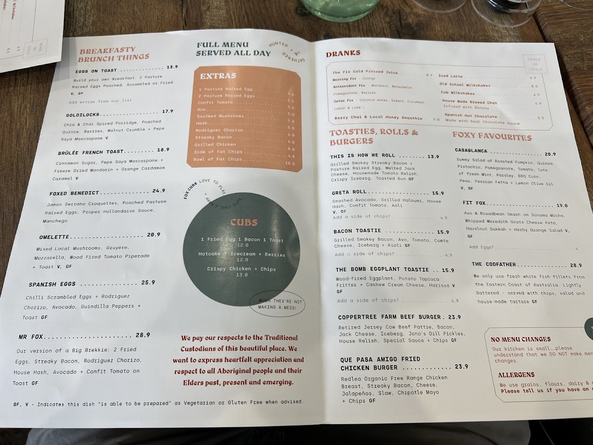 Menu Fox & Bow - Farrer-9