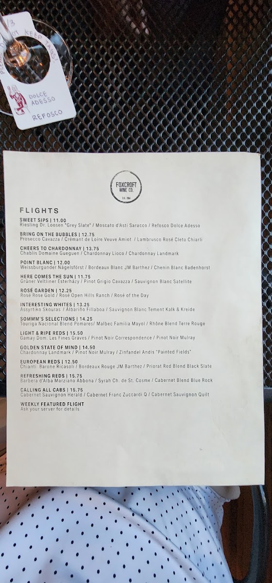 Menu Foxcroft Food & Wine - Greenville-4