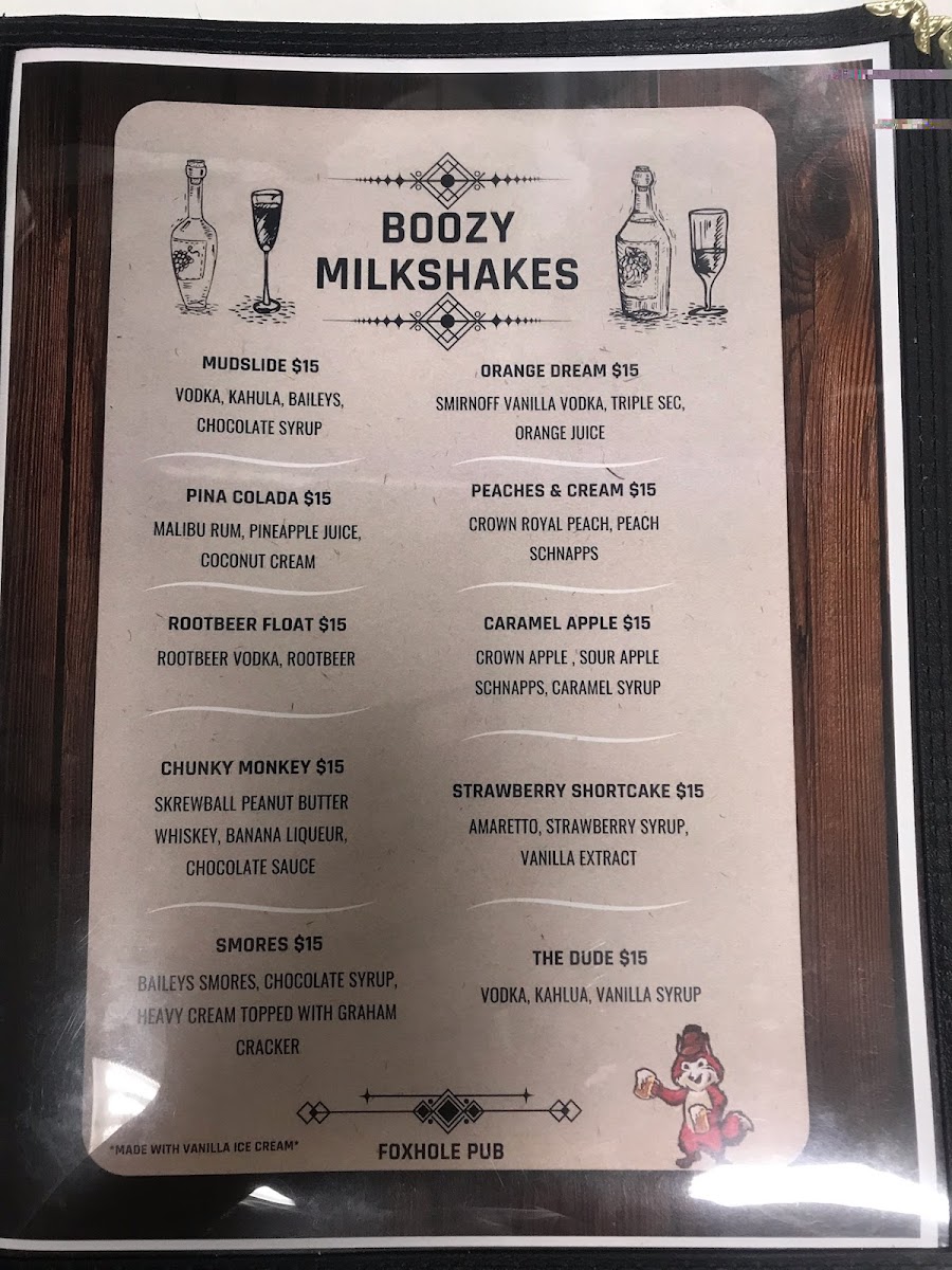 Menu Foxhole Pizza And Pub-2