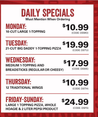 Menu Fox's Pizza Den - Mckees Rocks-3