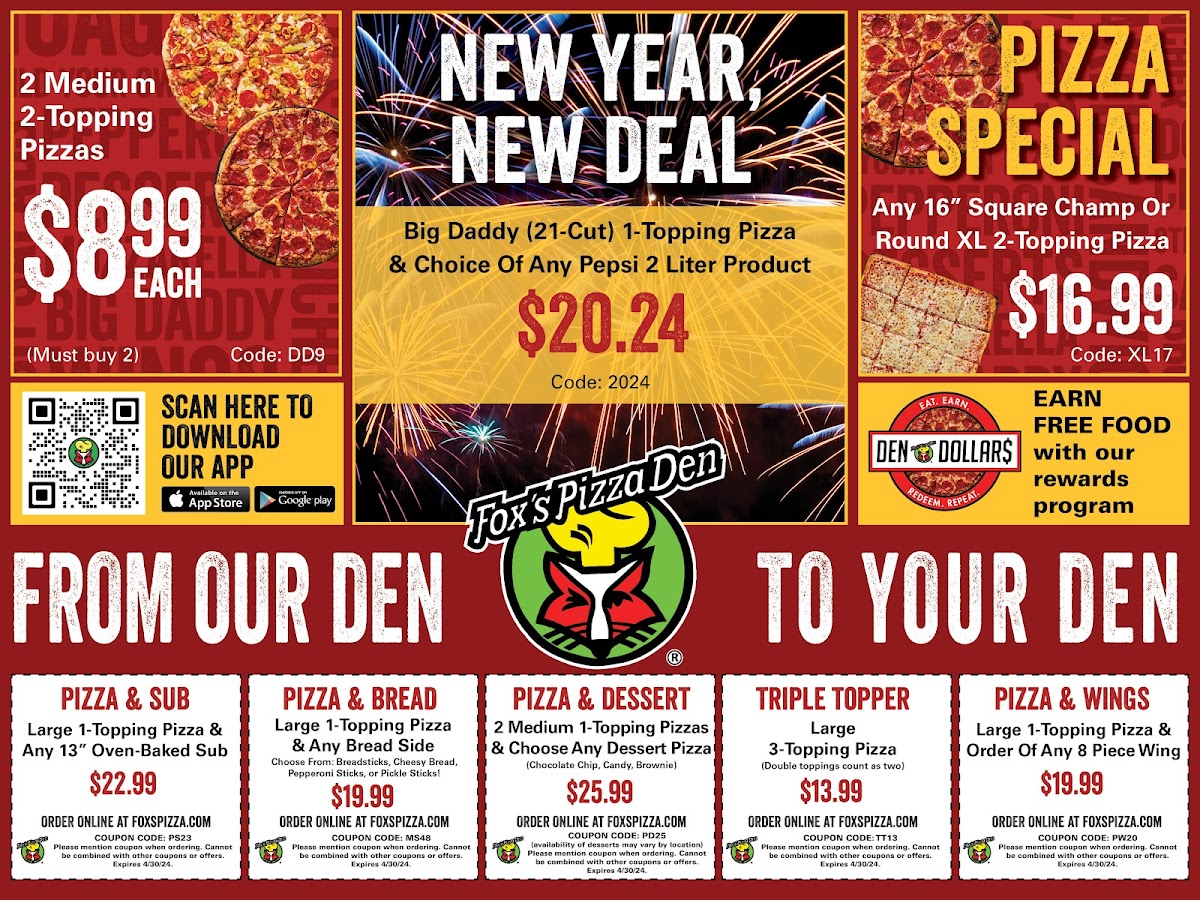 Menu Fox's Pizza Den - Mckees Rocks-4
