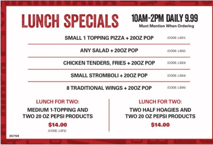 Menu Fox's Pizza Den - Mckees Rocks-6