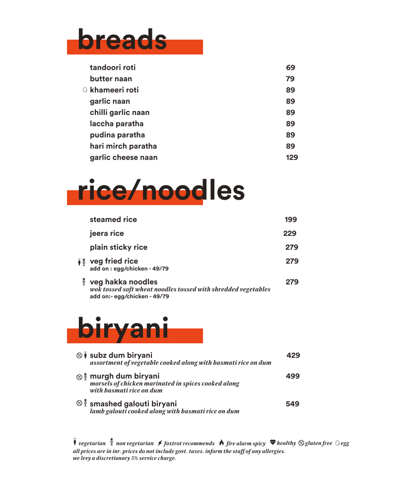 Menu Foxtrot Siliguri-2