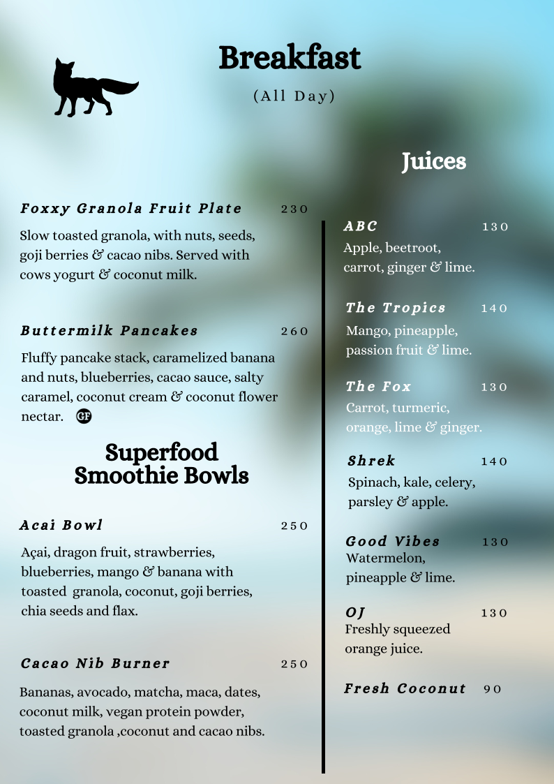 Menu Foxxy's Restaurant & Café-6