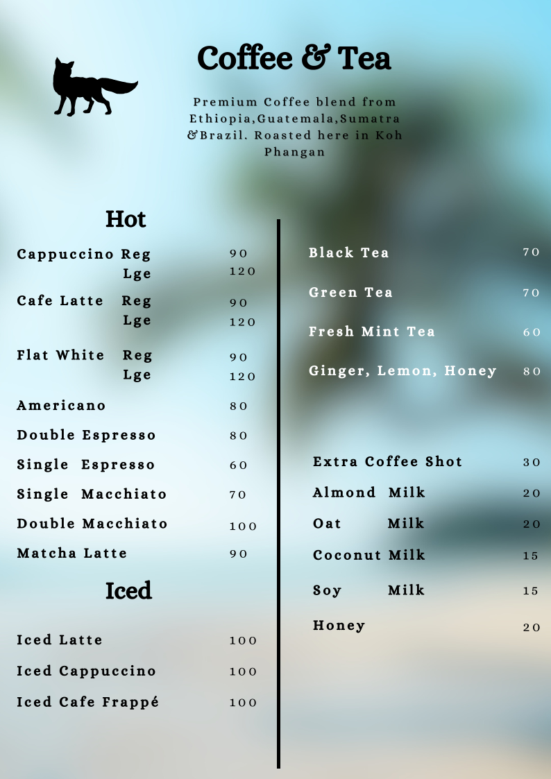Menu Foxxy's Restaurant & Café-7