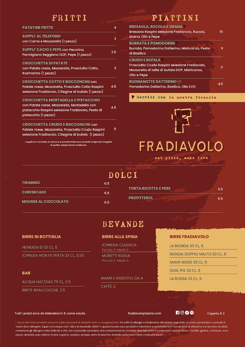 Menu Fradiavolo Pizzeria - Milano Isola-1