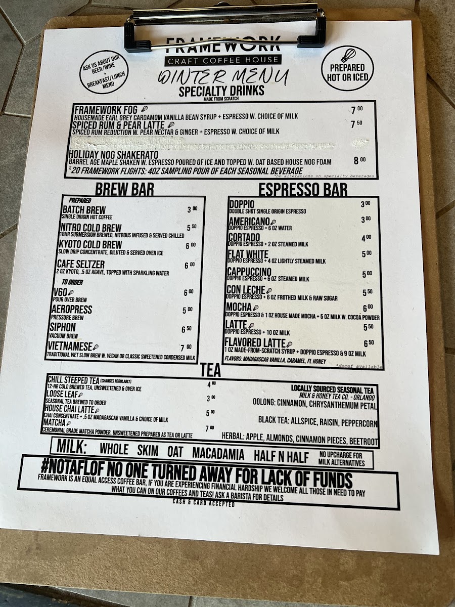 Menu Framework Craft Coffee House-5