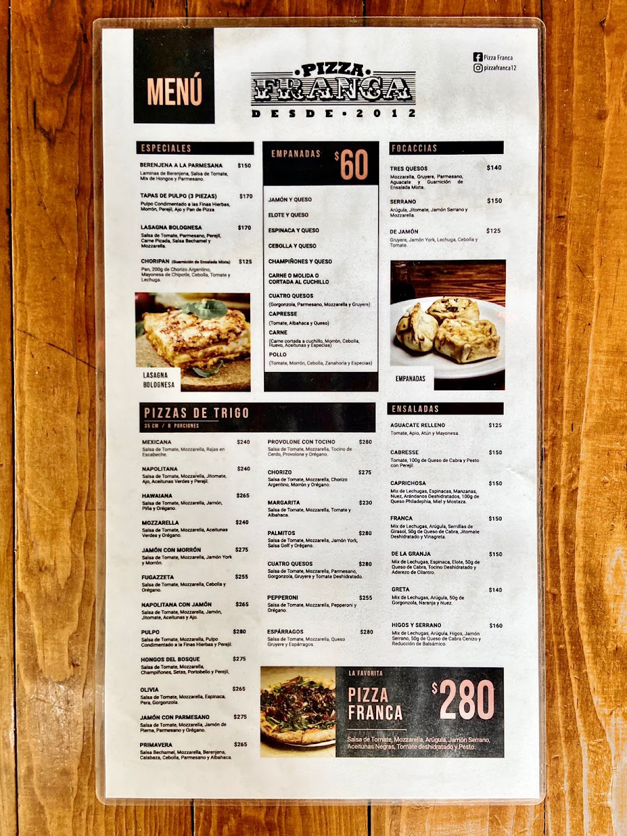 Menu Franca Bistro-1