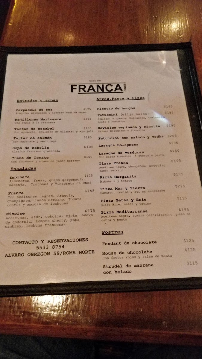 Menu Franca Bistro-7