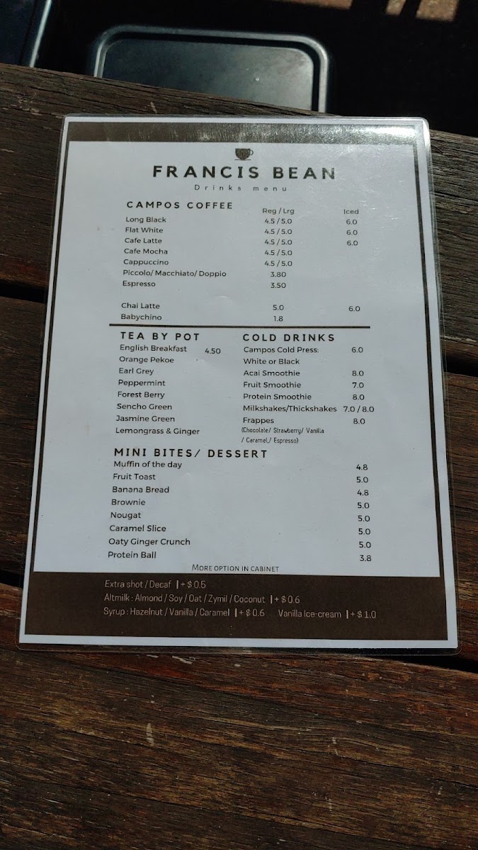 Menu Francis Bean-2