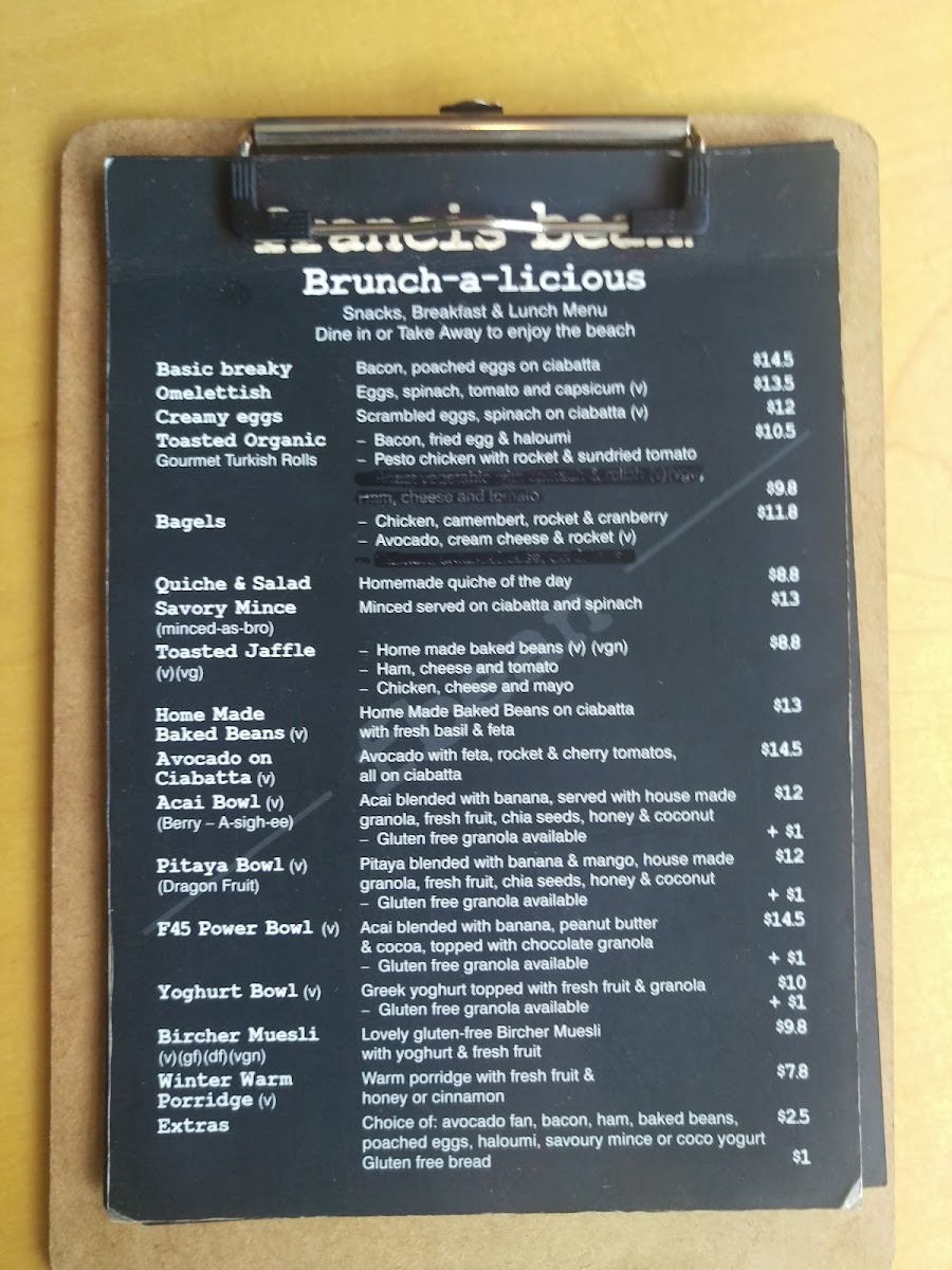 Menu Francis Bean-3