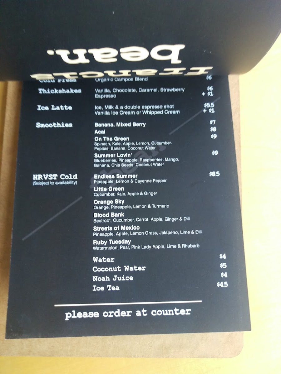 Menu Francis Bean-5