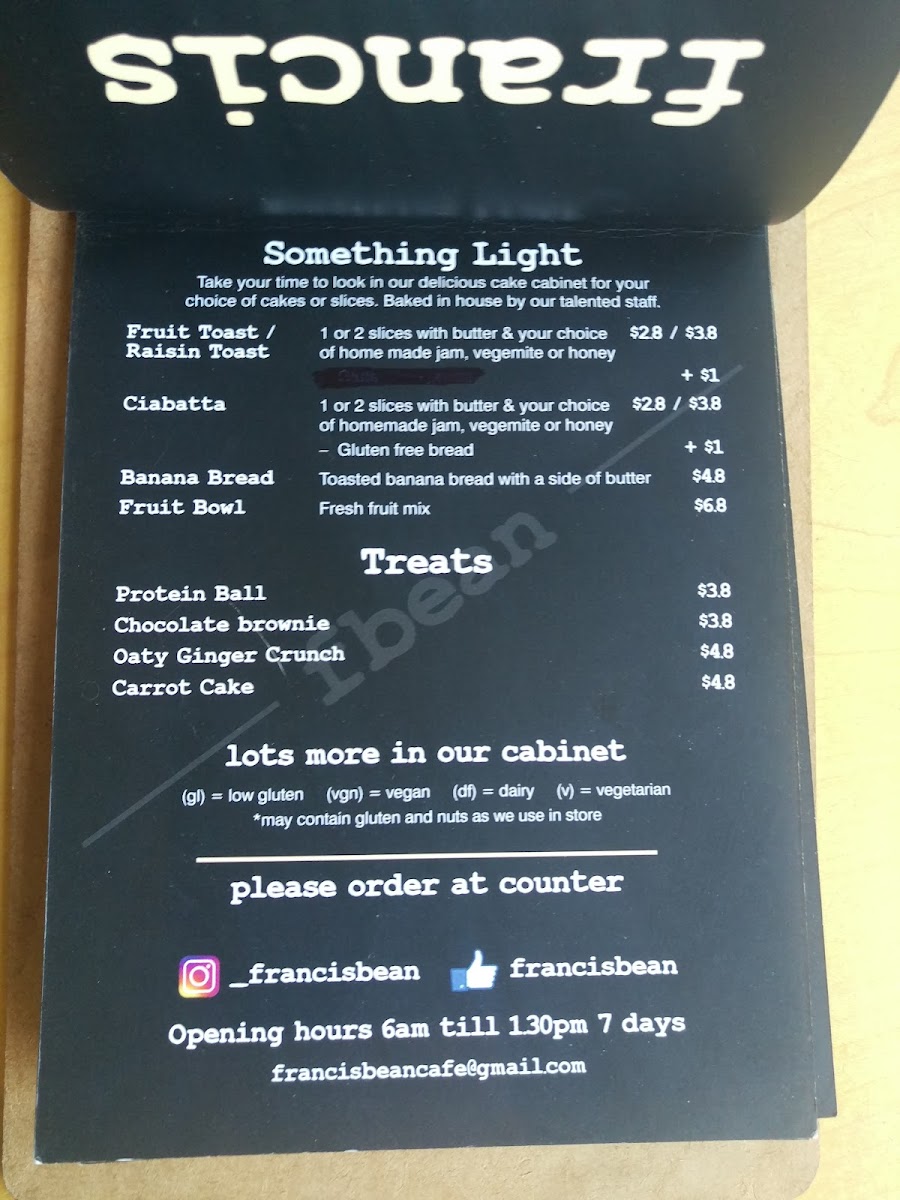Menu Francis Bean-6