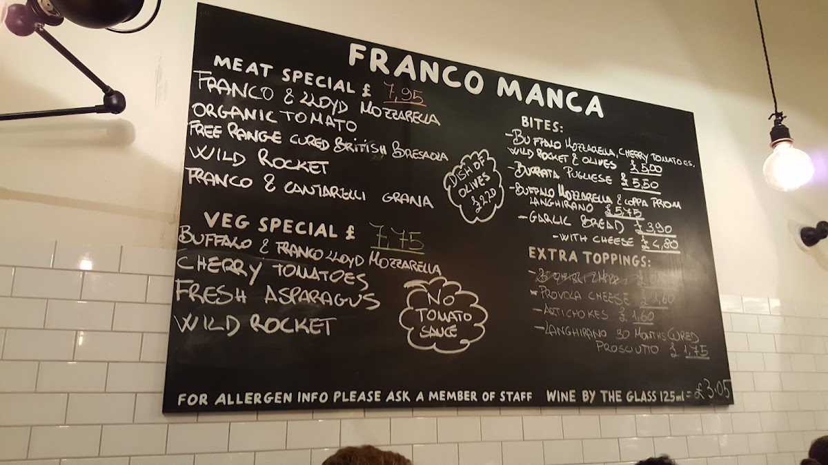 Menu Franco Manca East Dulwich-5