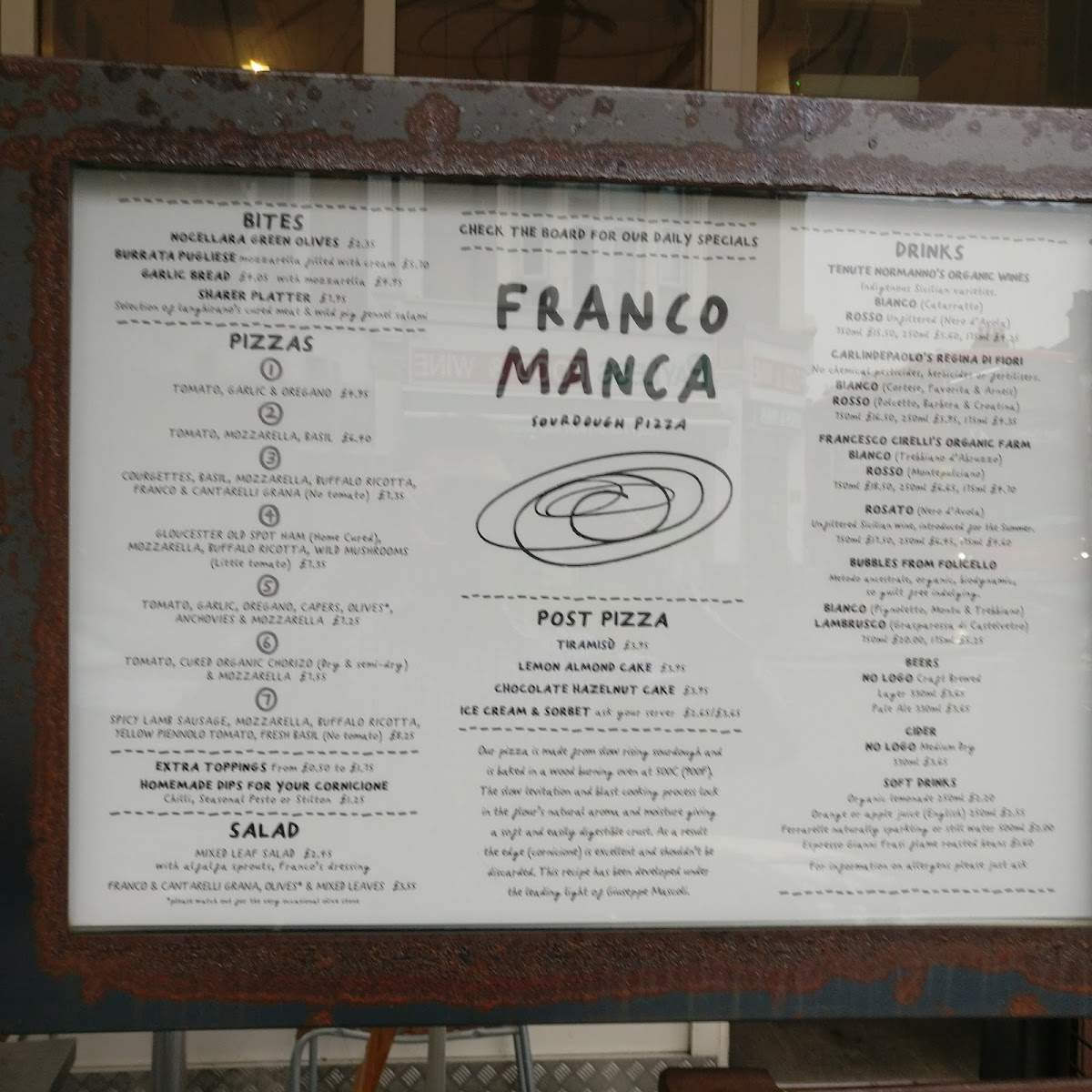 Menu Franco Manca East Dulwich-8