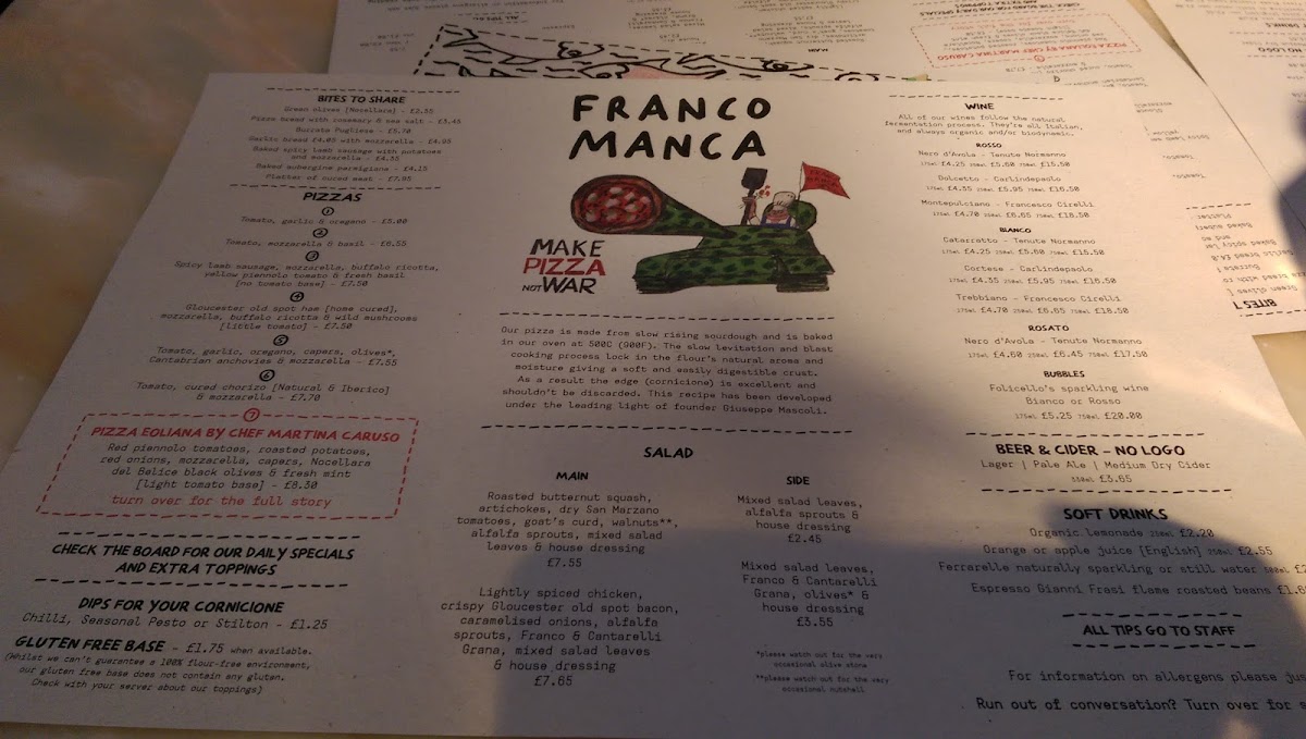 Menu Franco Manca East Dulwich-9