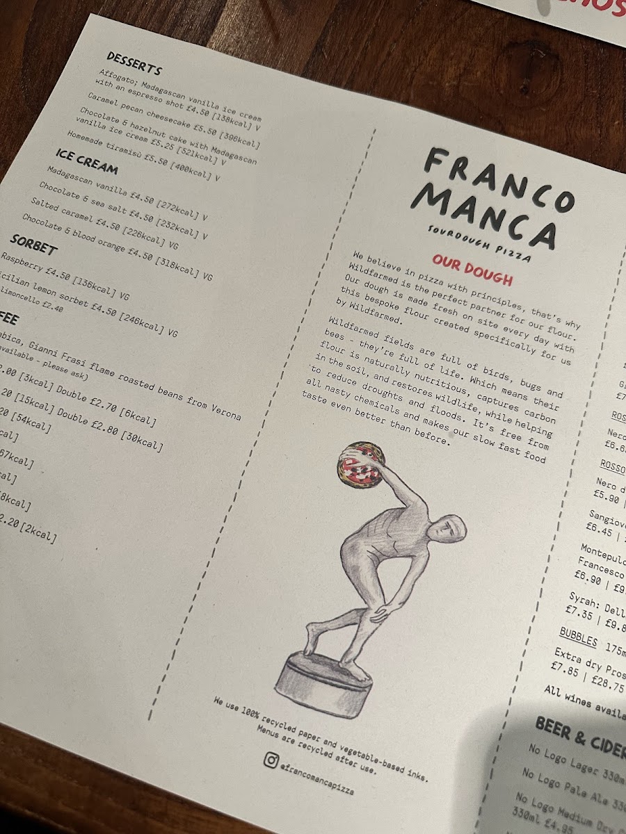 Menu Franco Manca King Street Manchester-10