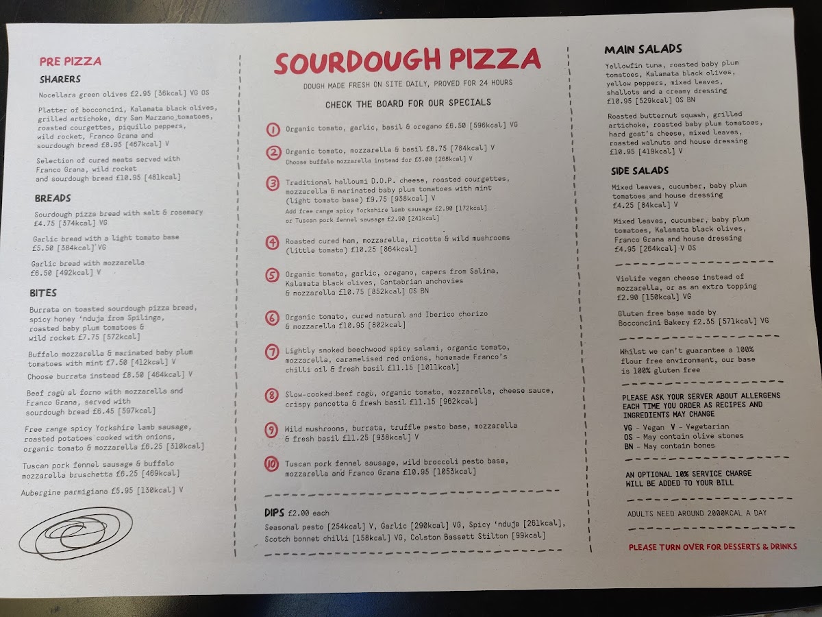 Menu Franco Manca King Street Manchester-4