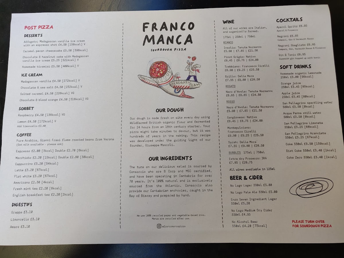 Menu Franco Manca King Street Manchester-6