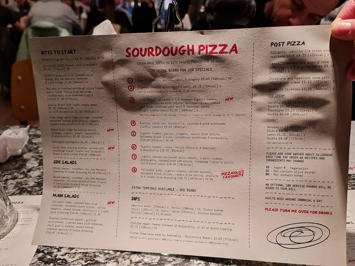 Menu Franco Manca King Street Manchester-8