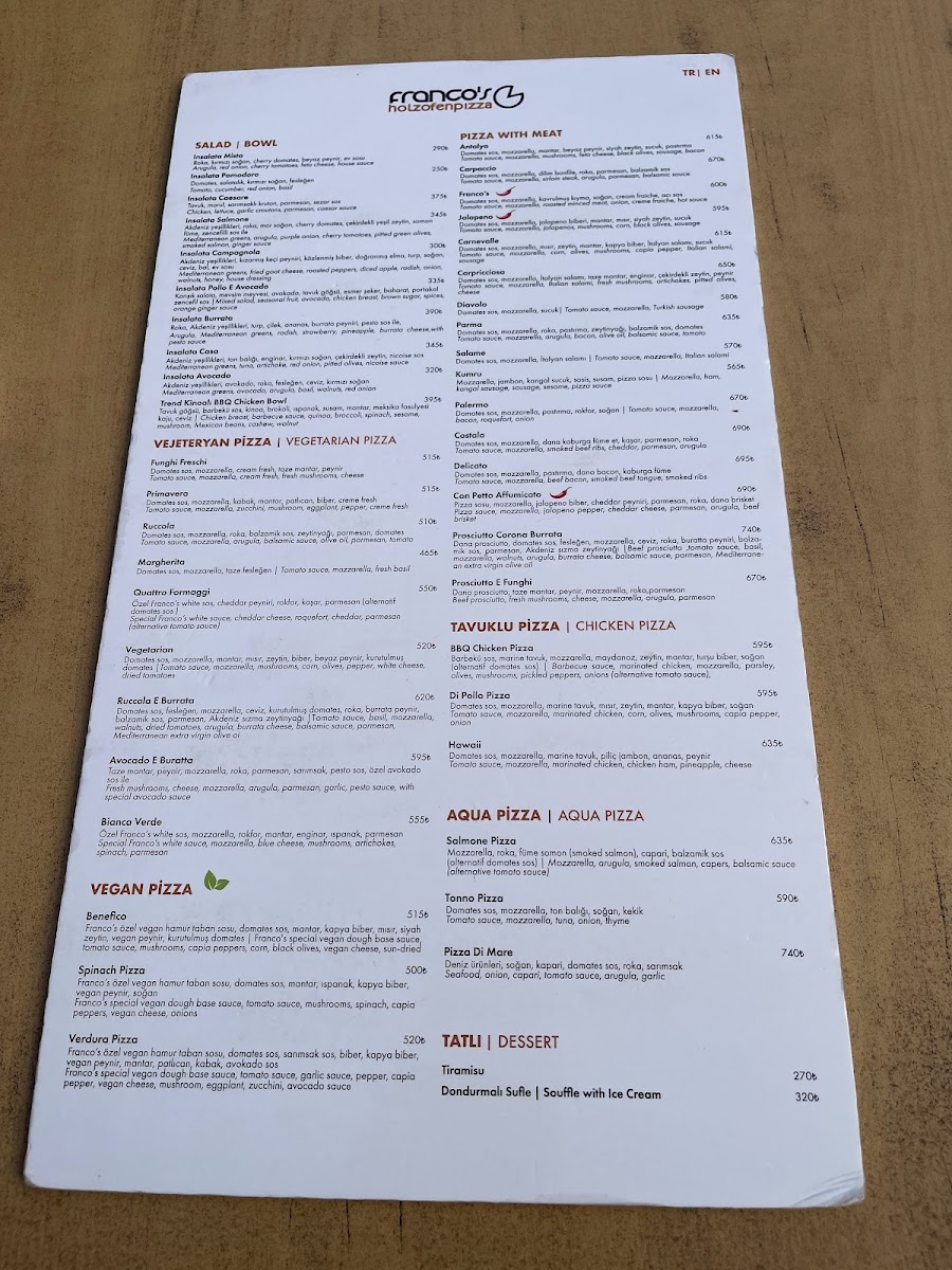 Menu Franco's Pizza Kaleiçi-3
