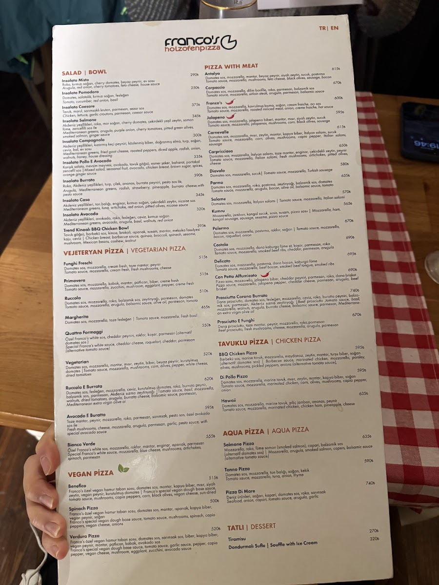 Menu Franco's Pizza Kaleiçi-7