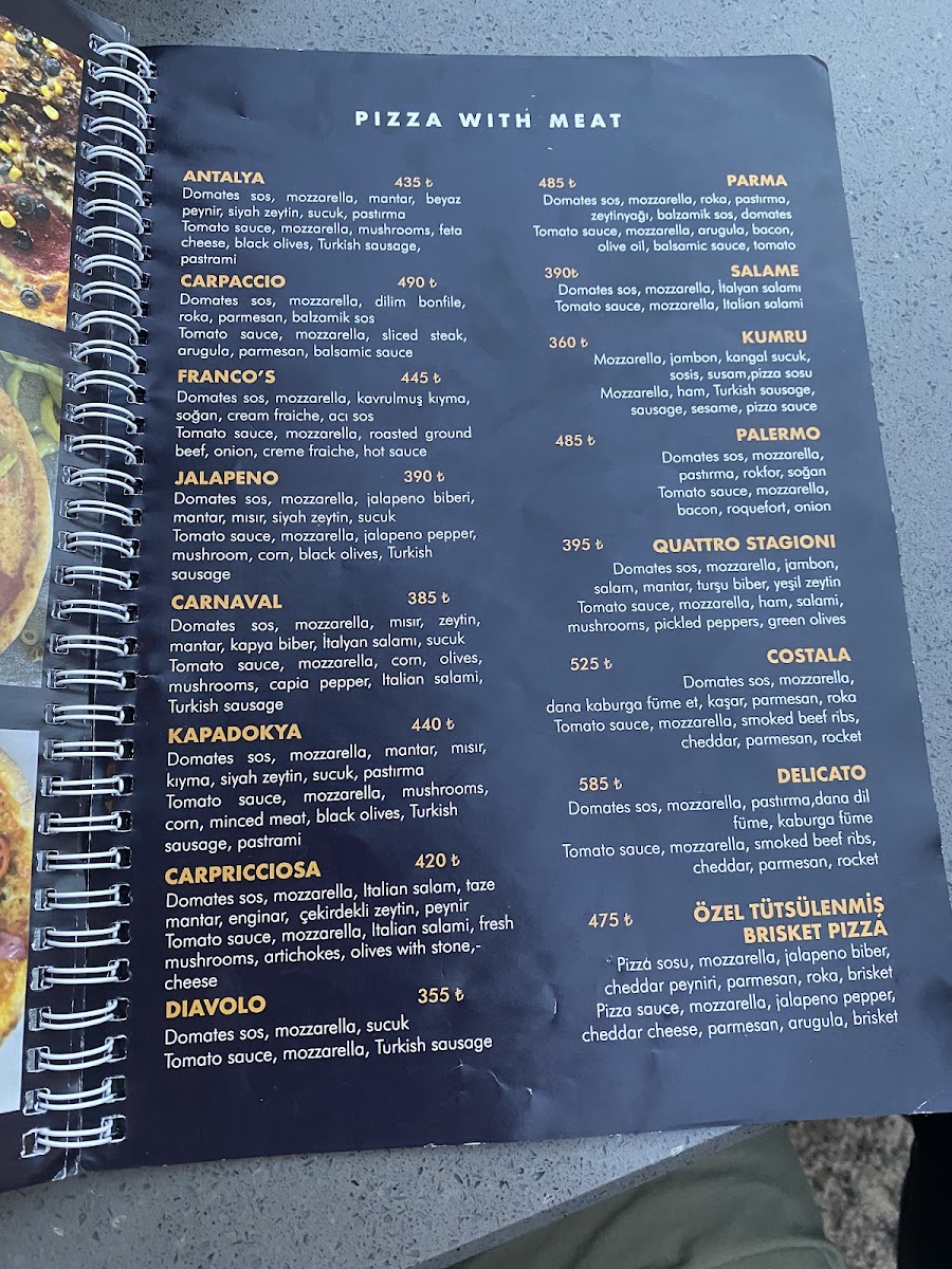 Menu Franco's Pizza Kaleiçi-8