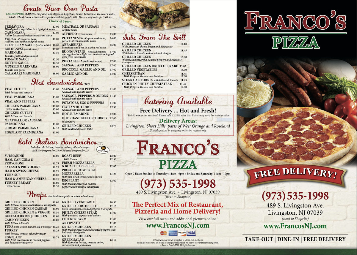 Menu Franco’S Pizza - Livingston-1