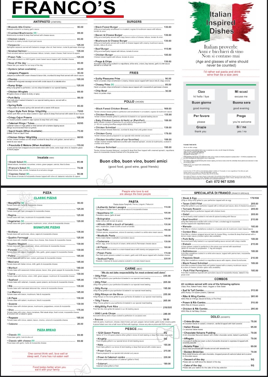 Menu Franco’S-1