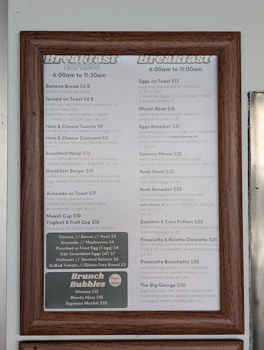Menu Frankie And George-4