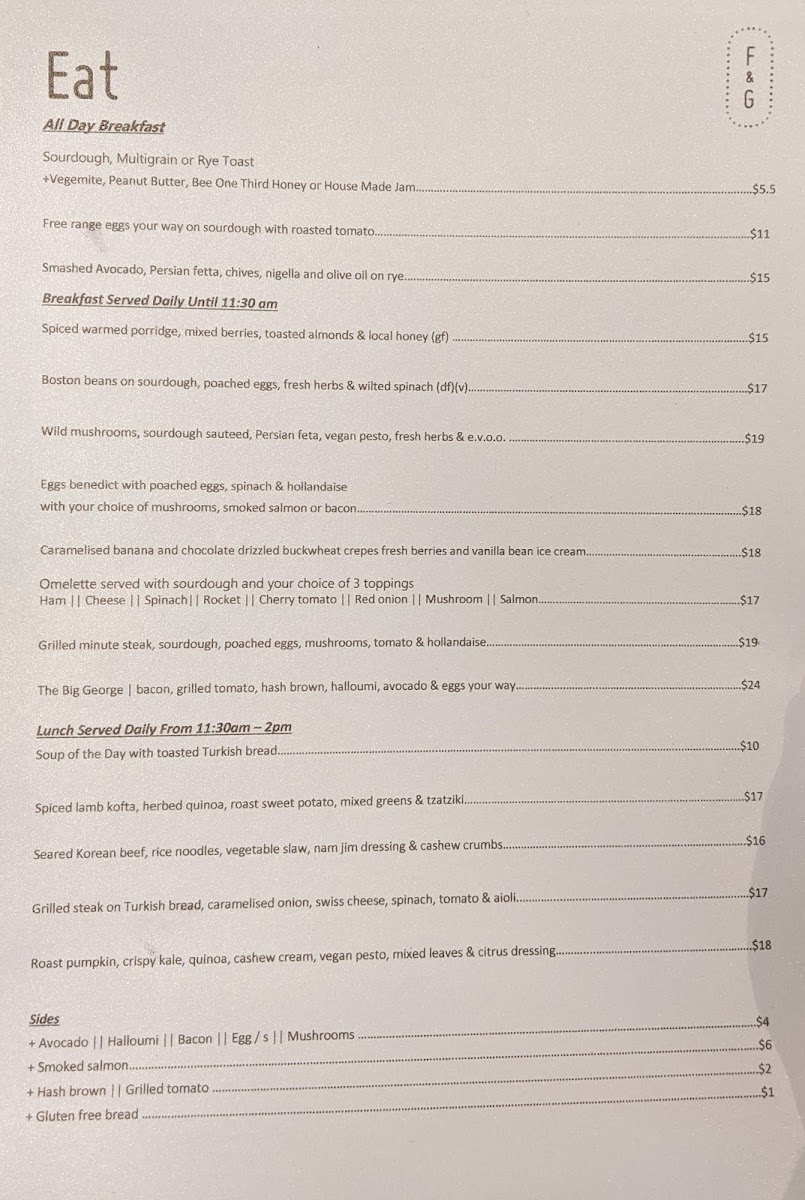 Menu Frankie And George-9