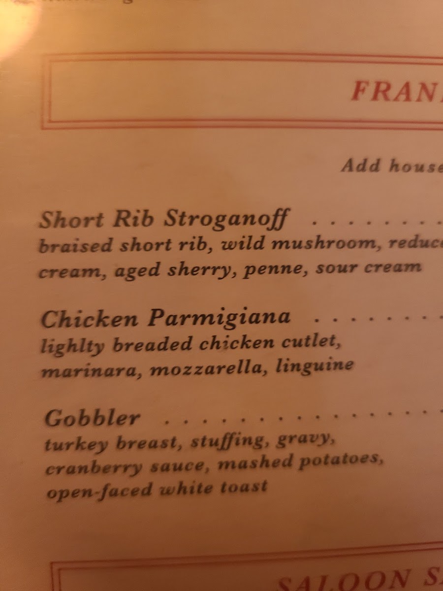 Menu Frankie's Bar & Grill-1