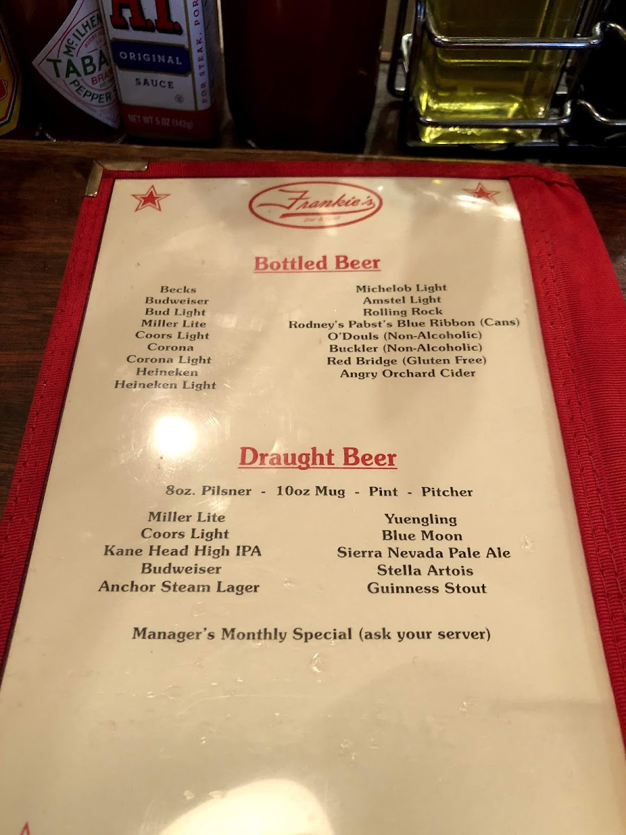 Menu Frankie's Bar & Grill-4