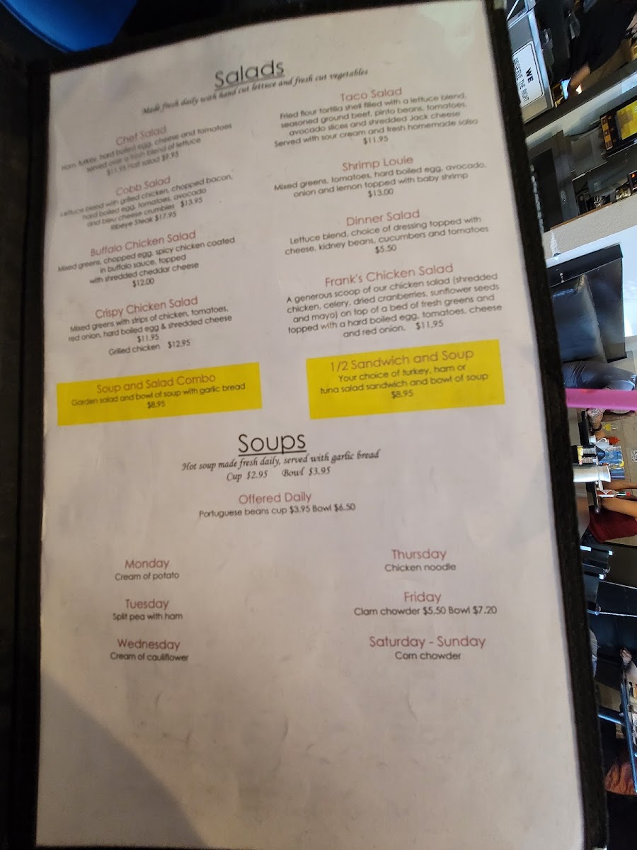 Menu Frank's Downtown Café-10
