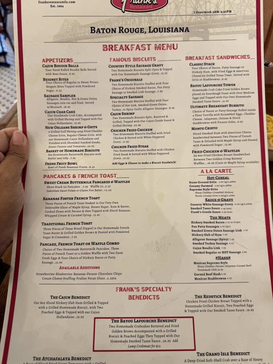 Menu Frank's Restaurant-Baton Rouge-2