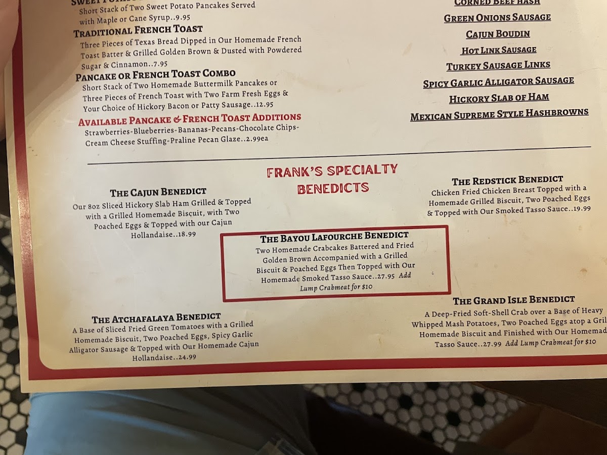 Menu Frank's Restaurant-Baton Rouge-4