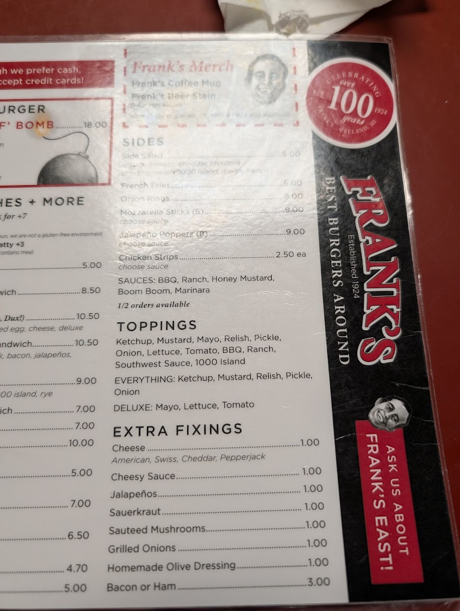 Menu Frank's Restaurant-3