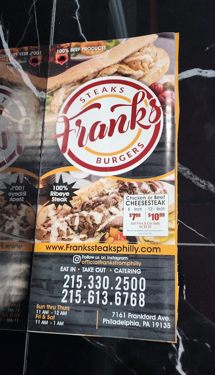 Menu Frank's Steaks & Burgers-2