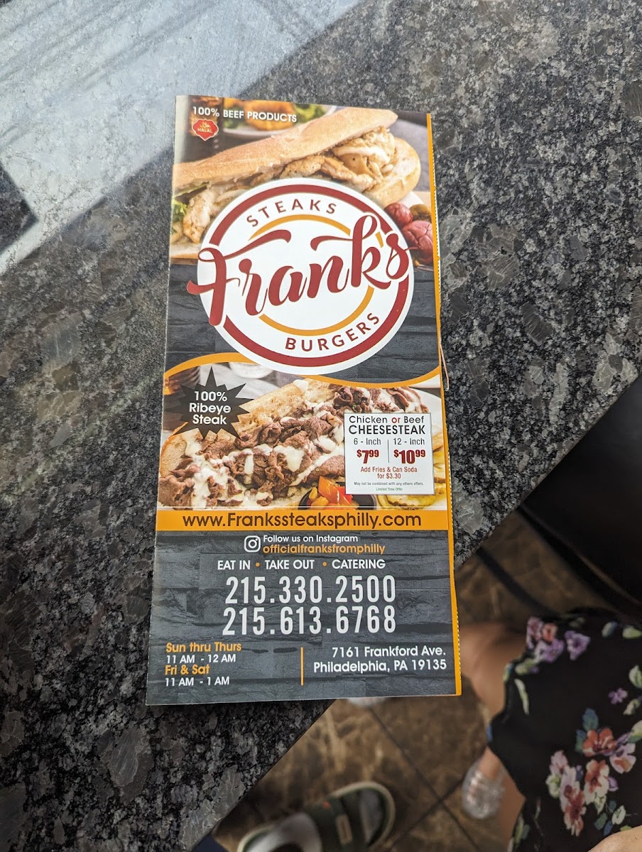 Menu Frank's Steaks & Burgers-5