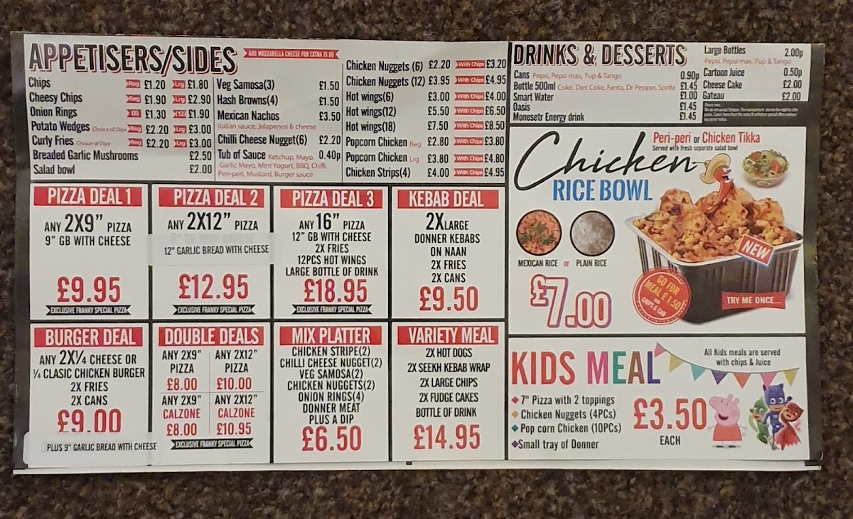 Menu Franky Pizza & Kebab House-1